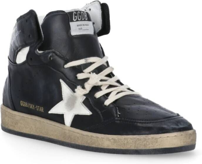 Golden Goose Zwarte Leren Hoge Sneakers voor Vrouwen Zwart Dames