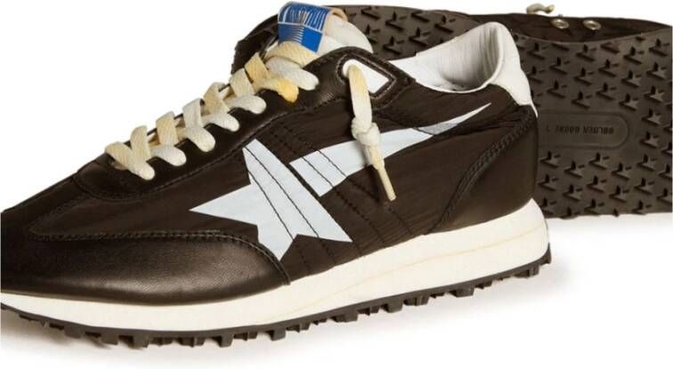 Golden Goose Zwarte Leren Sneakers met Zilveren Details Black Dames