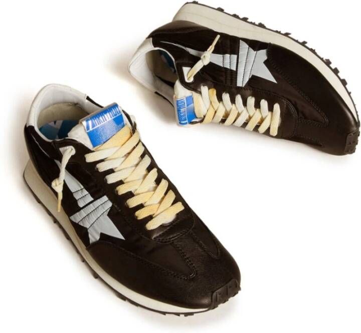 Golden Goose Zwarte Leren Sneakers met Zilveren Details Black Dames