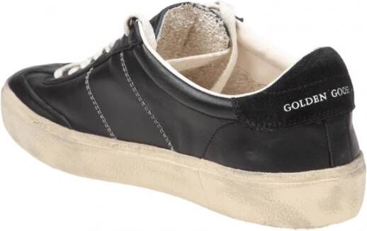 Golden Goose Zwarte Leren Sneakers Vetersluiting Rubber Black Heren