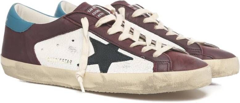 Golden Goose Zwarte Leren Super Star Sneakers Multicolor Heren