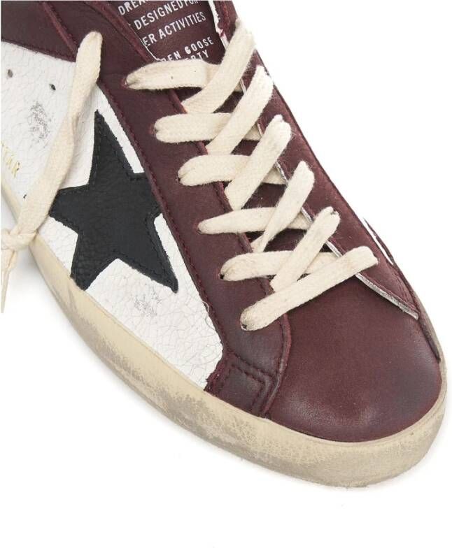 Golden Goose Zwarte Leren Super Star Sneakers Multicolor Heren