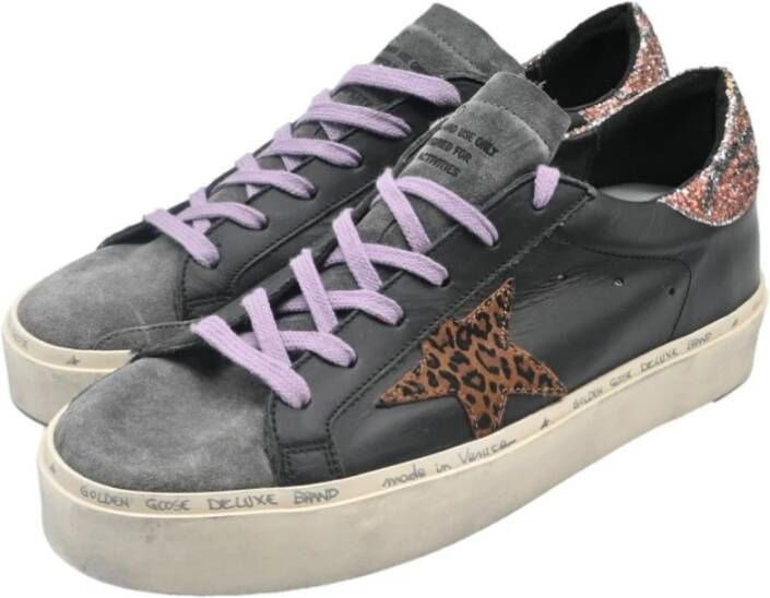 Golden Goose Zwarte Luipaardster Sneakers Black Dames