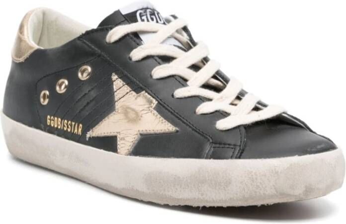 Golden Goose Zwarte Sneakers met Metalen Panelen Black Dames