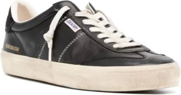 Golden Goose Zwarte Soul-Star Leren Sneakers Black Heren