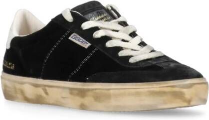 Golden Goose Zwarte Suède Sneakers Ronde Neus Logo Black Dames