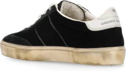 Golden Goose Zwarte Suède Sneakers Ronde Neus Logo Black Dames