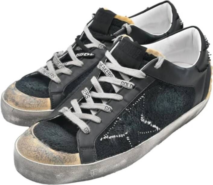 Golden Goose Zwarte Superstar Sneakers Gray Dames