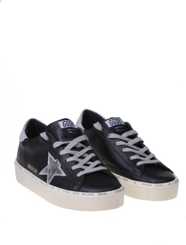 Golden Goose Zwarte Zilveren Leren Sneakers Black Dames