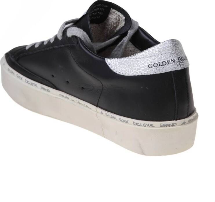 Golden Goose Zwarte Zilveren Leren Sneakers Black Dames