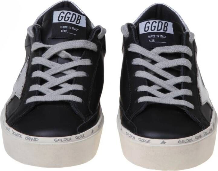 Golden Goose Zwarte Zilveren Leren Sneakers Black Dames