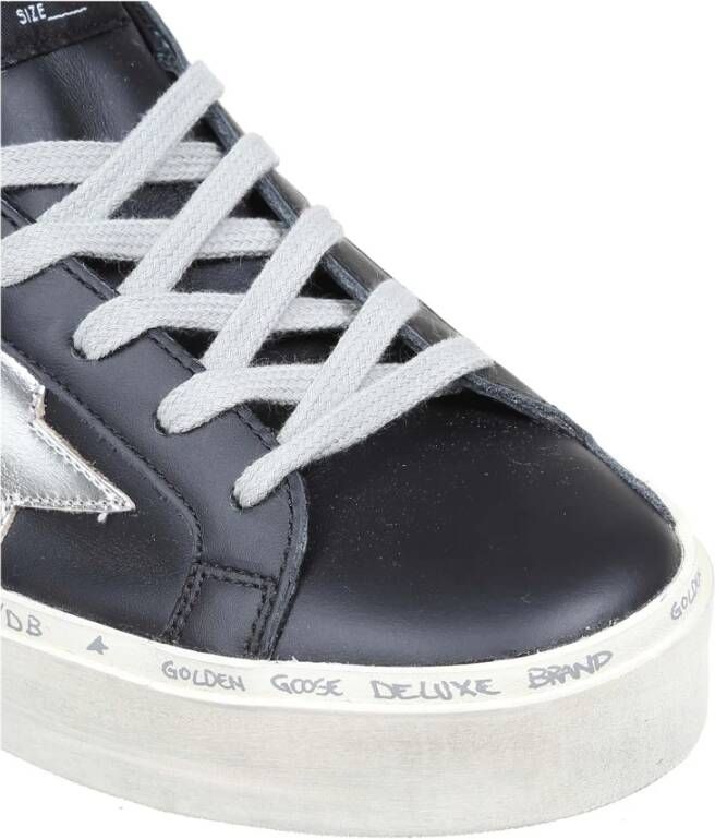 Golden Goose Zwarte Zilveren Leren Sneakers Black Dames