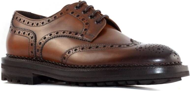 Green George Bruin Leren Derby Schoenen Brown Heren