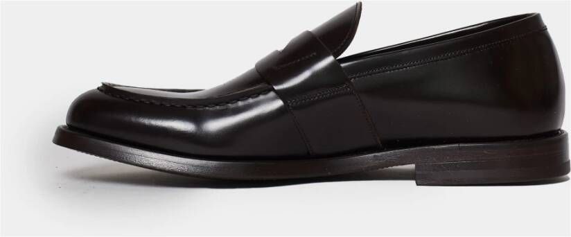 Green George Bruin leren Loafer schoenen Black Heren