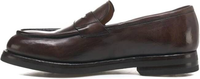 Green George Bruin Leren Loafers Brown Heren