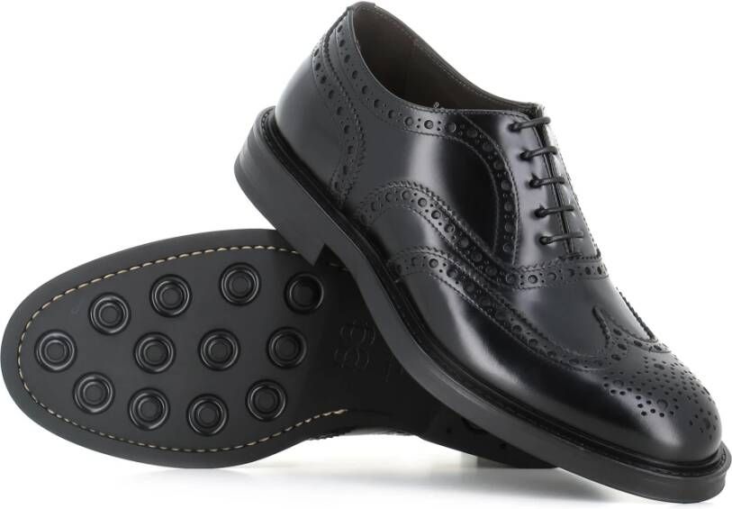 Green George Zwarte Brogue Leren Oxford Schoenen Black Heren