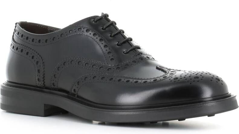 Green George Zwarte Brogue Leren Oxford Schoenen Black Heren