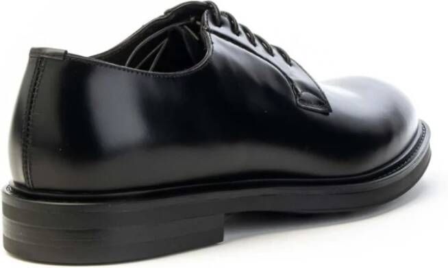 Green George Zwarte Geborsteld Leren Derby Schoenen Black Heren