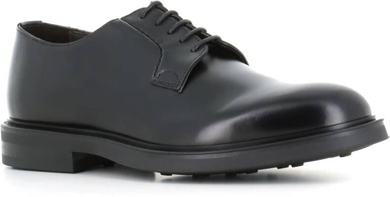 Green George Zwarte Leren Derby Schoenen Black Heren