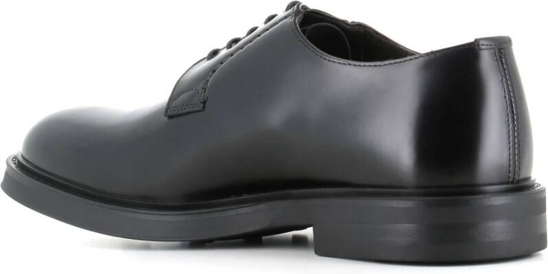 Green George Zwarte Leren Derby Schoenen Black Heren