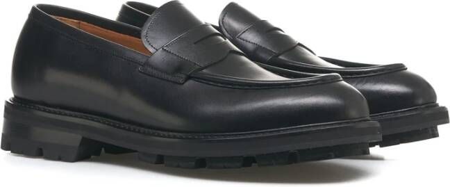 Green George Zwarte Leren Loafers Black Heren