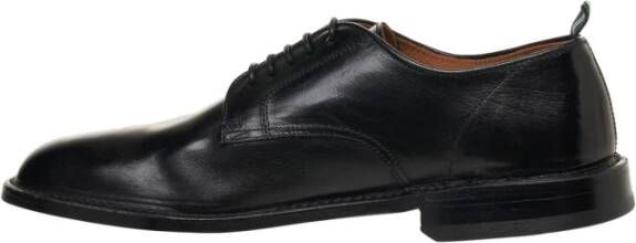 Green George Zwarte Leren Veterschoenen Black Heren