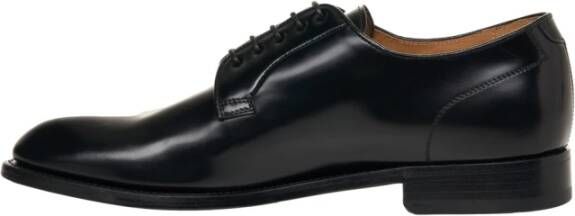 Green George Zwarte Leren Veterschoenen Black Heren