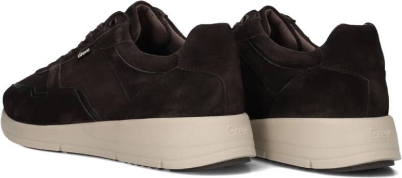 Greve Bruine Leren Sneakers Walker H Brown Heren