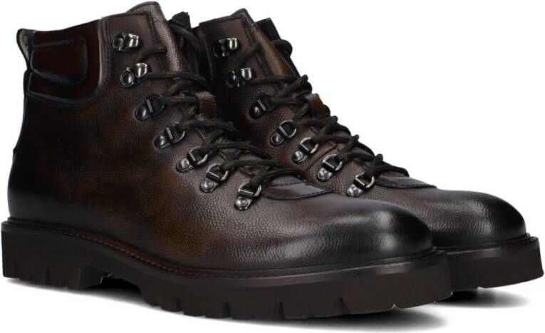 Greve Bruine leren veterschoenen Brown Heren