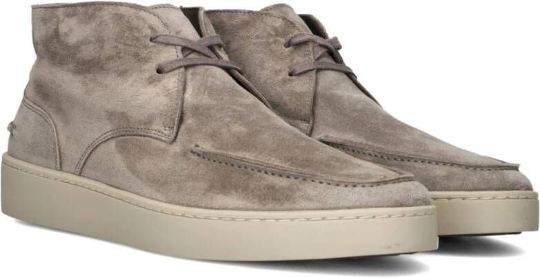 Greve Bruine Suède Hoge Sneakers Brown Heren