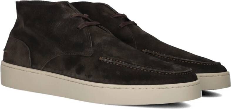 Greve Bruine Suède Hoge Sneakers Brown Heren