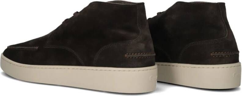 Greve Bruine Suède Hoge Sneakers Brown Heren