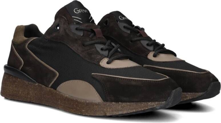 Greve Bruine Suède Lage Sneakers Brown Heren