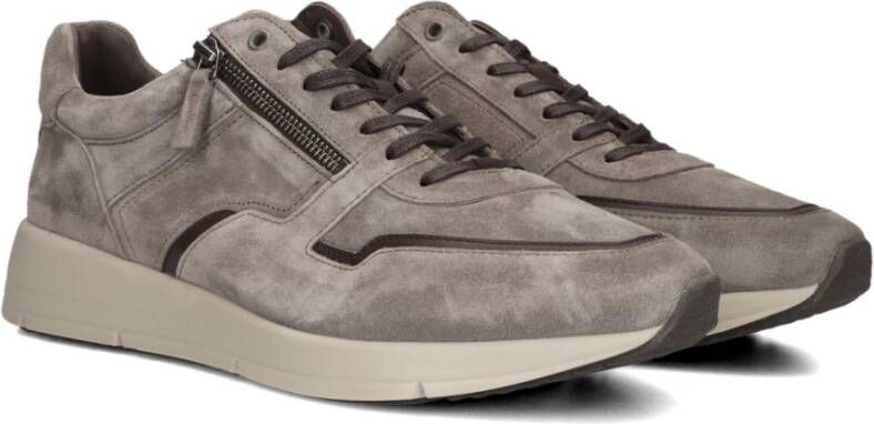 Greve Taupe Suede Lage Top Sneakers Beige Heren