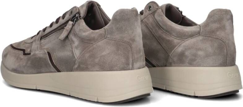 Greve Taupe Suede Lage Top Sneakers Beige Heren