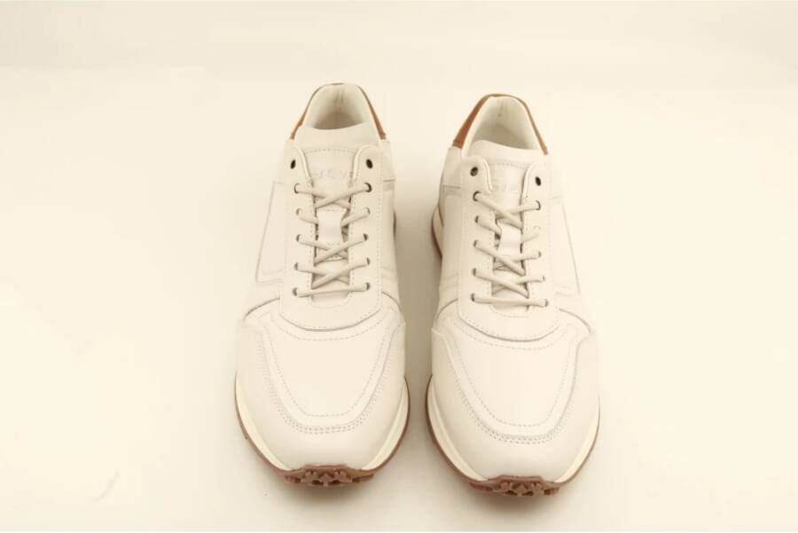 Greve Witte Leren Lage Sneaker White Heren