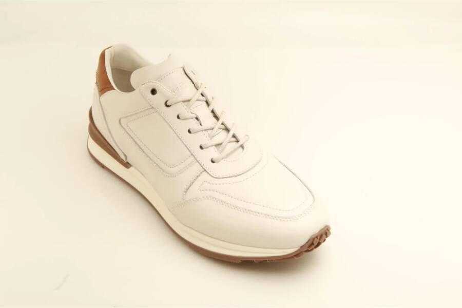 Greve Witte Leren Lage Sneaker White Heren