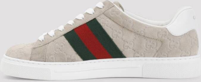 Gucci Ace Sneakers Oatmeal VRV Style Beige Heren