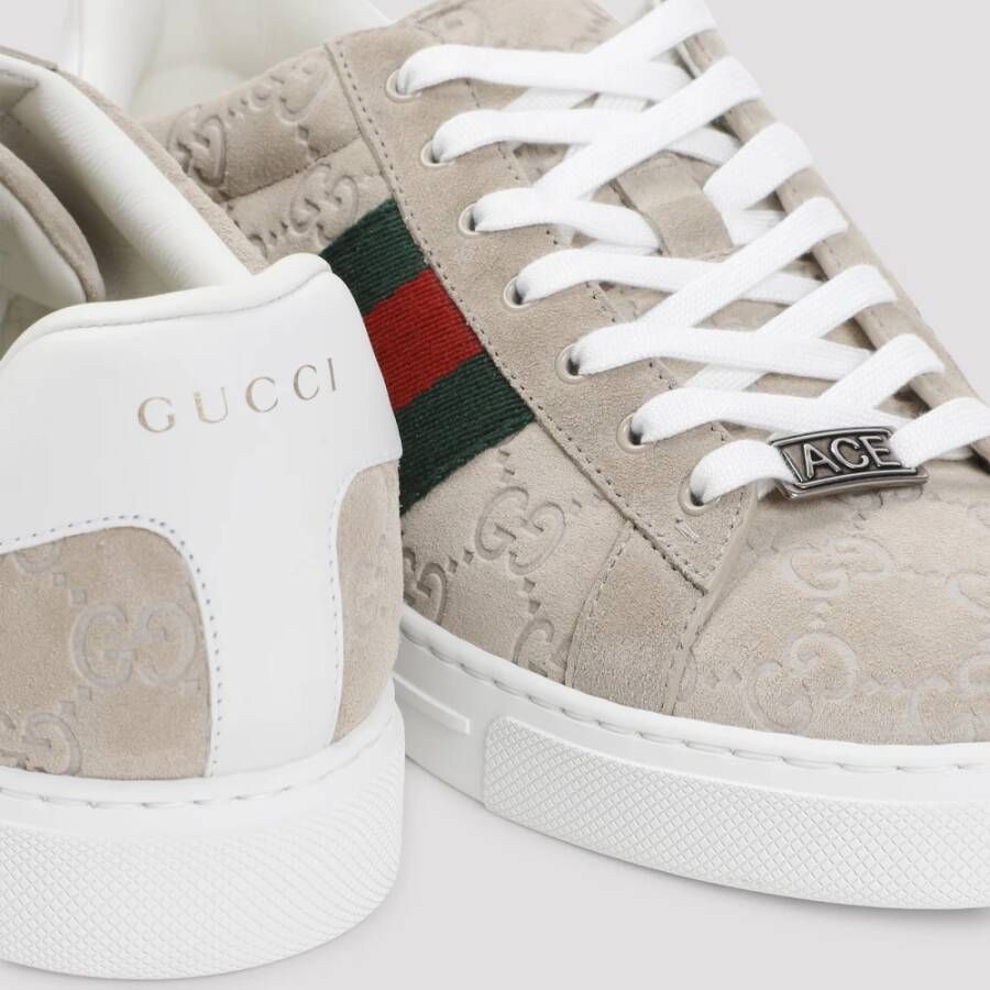 Gucci Ace Sneakers Oatmeal VRV Style Beige Heren