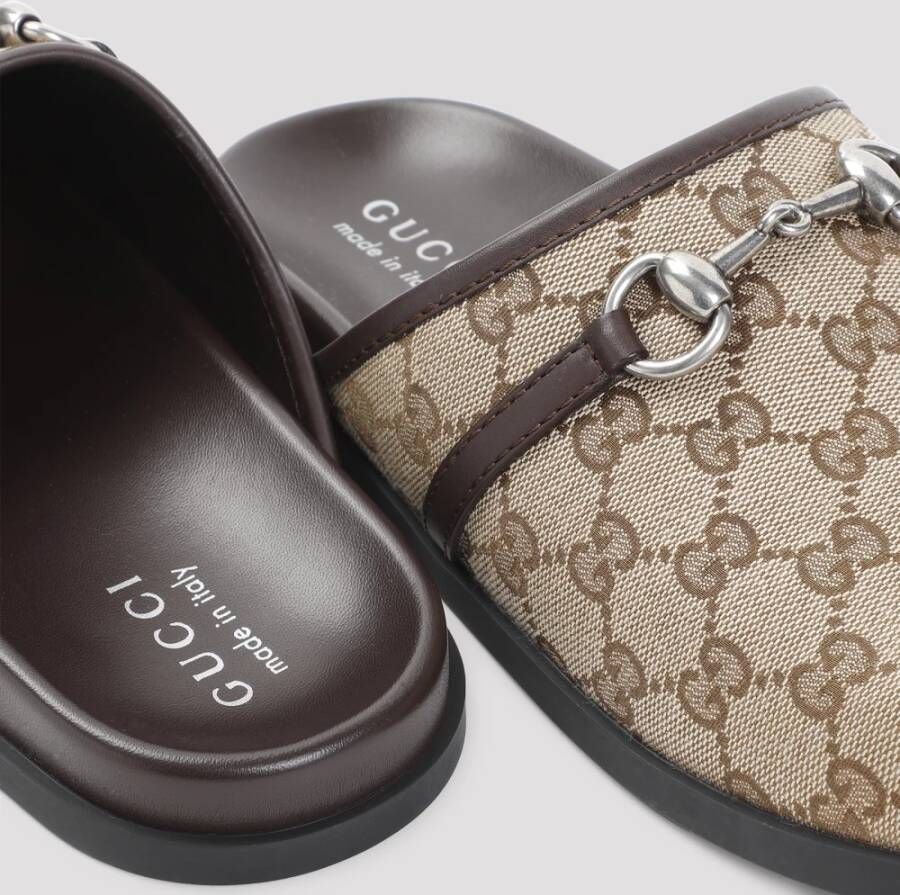 Gucci Beige Ebony Rhein Mule Schoenen Beige Heren