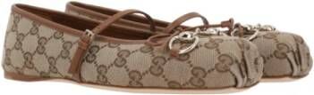 Gucci Beige en Bruine Ballerina Schoenen Beige Dames