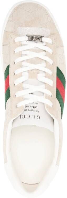 Gucci Beige Web Sneakers met GG-details Beige Heren