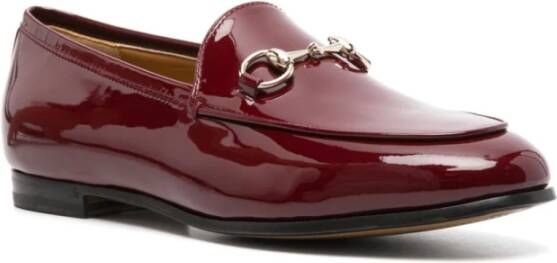 Gucci Bordeaux platte schoenen met Horsebit detail Red Dames