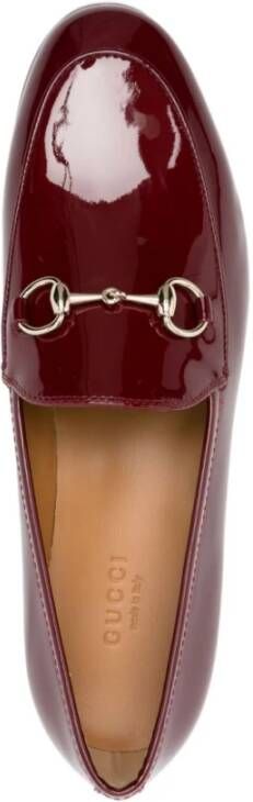 Gucci Bordeaux platte schoenen met Horsebit detail Red Dames