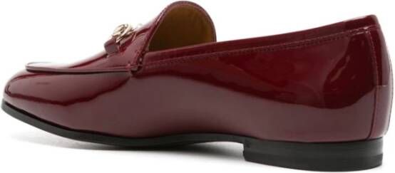 Gucci Bordeaux platte schoenen met Horsebit detail Red Dames