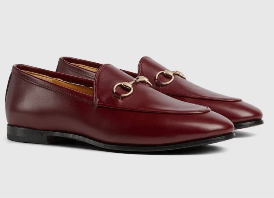 Gucci Burgundy Horsebit Loafers Brown Dames