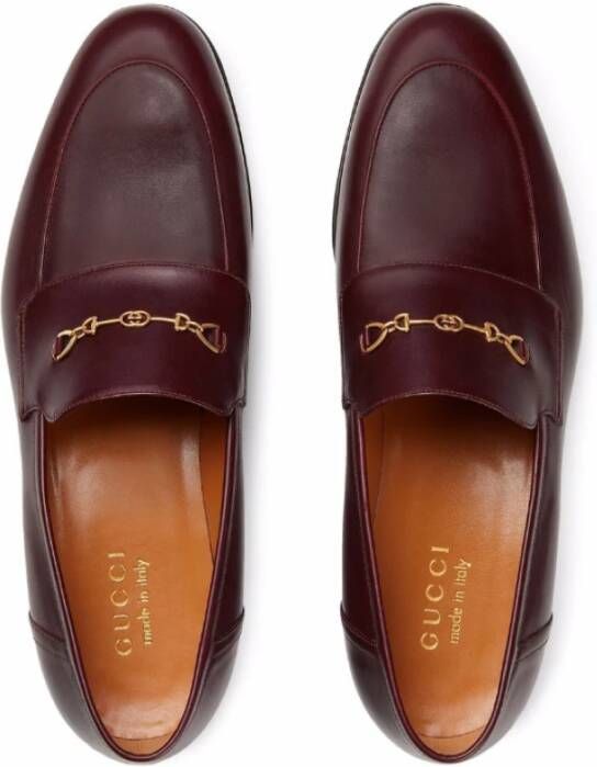 Gucci Burgundy Horsebit Loafers Red Heren