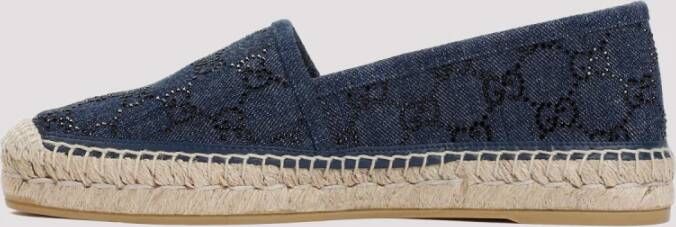 Gucci Strass Cord Espadrilla Sandal Blue Dames