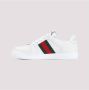 Gucci Geëtst Logo Leren Sneakers Naakt White Dames - Thumbnail 2