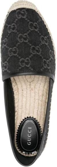 Gucci GG Denim Espadrilles Instap Schoenen Black Dames